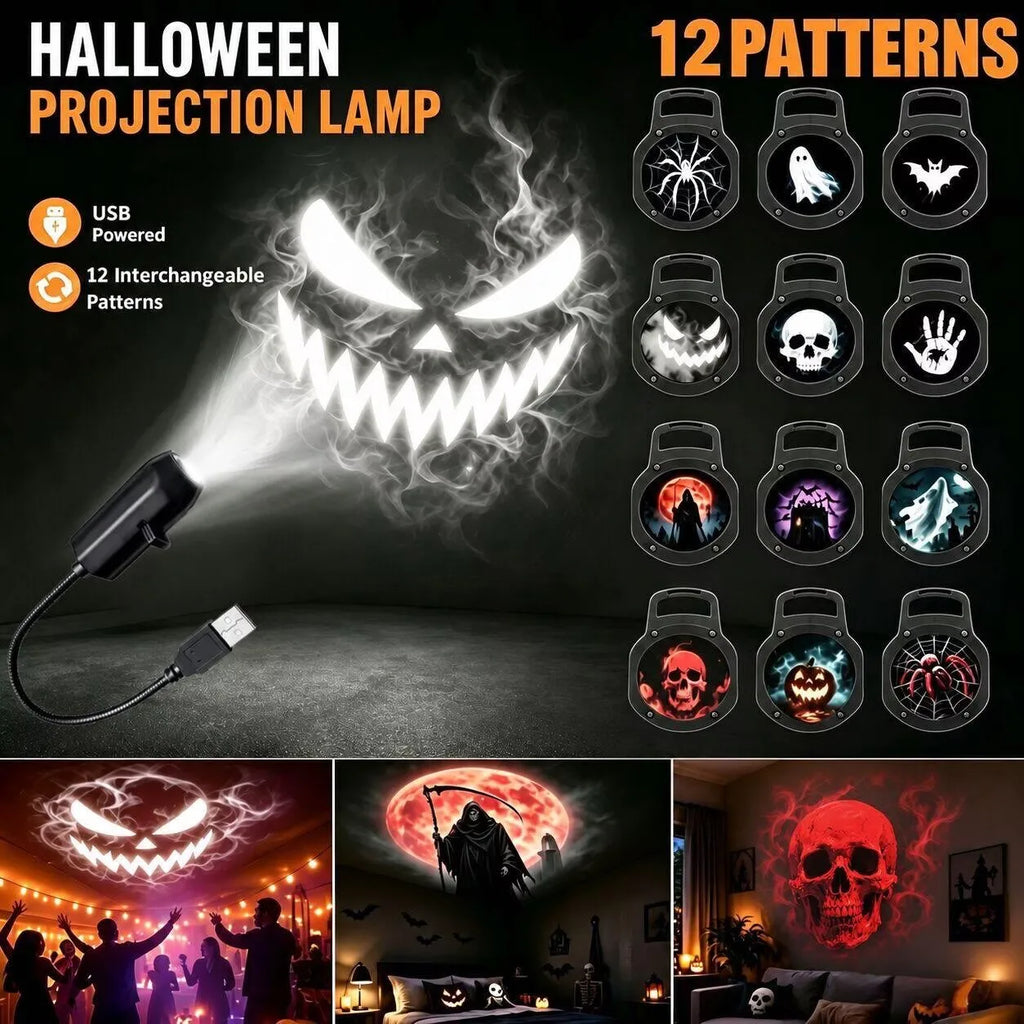 Projektor Halloween USB - wymienne wzory